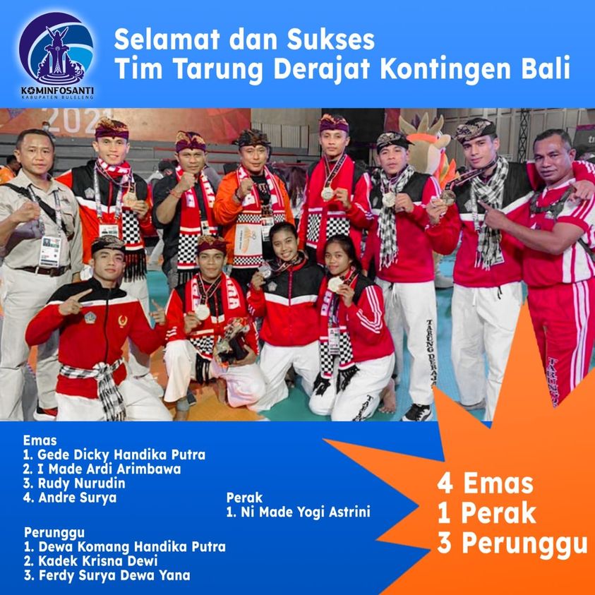 Selamat kepada Tim Tarung Derajat Kontingen Bali 