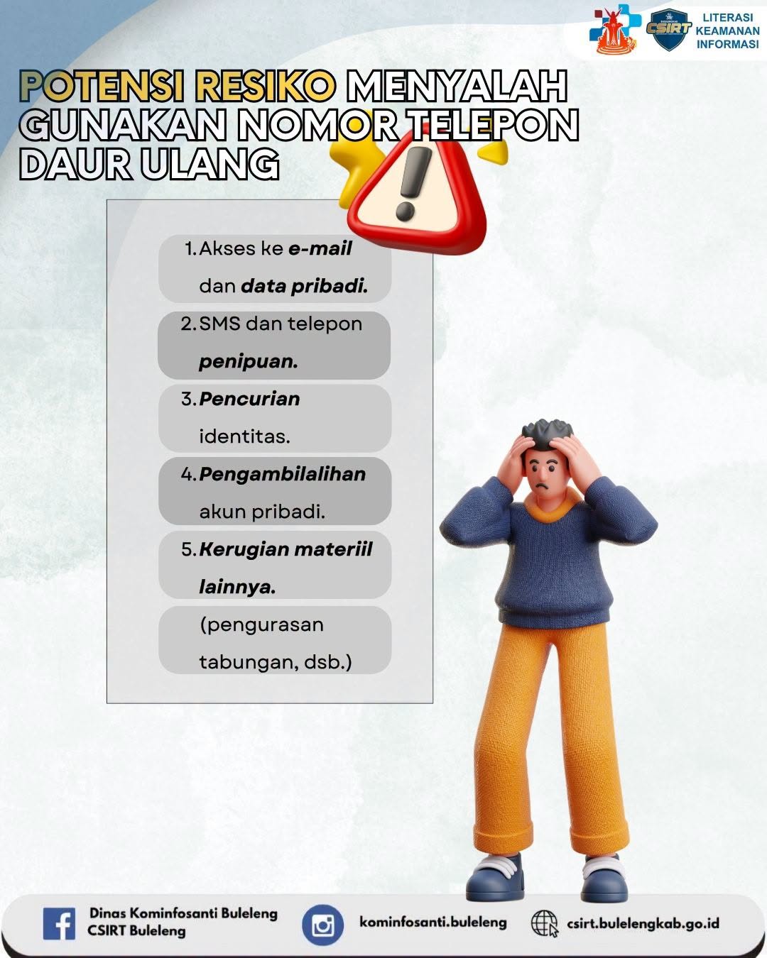 Potensi Resiko Menyalahgunakan Nomor Telepon Daur Ulang