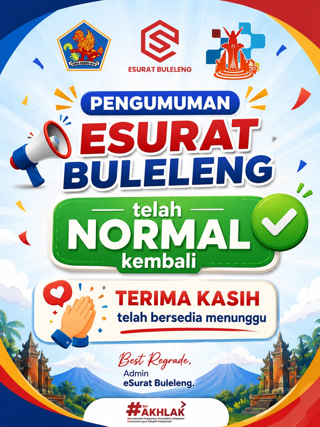 E-surat telah normal kembali