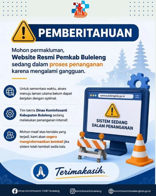 Website Resmi Pemkab Buleleng mengalami gangguan
